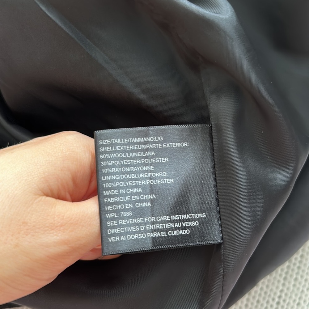 Michael Kors Double Breasted Wool Coat Gray/Black Size Large - Picture 7 of 7
